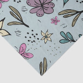 Hübsche Blumen und Blätter illustriertes Muster Bl Seidenpapier (Ausschnitt)