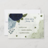 hübsche Blumen und bläuliche Blumen RSVP Karte (Vorderseite)