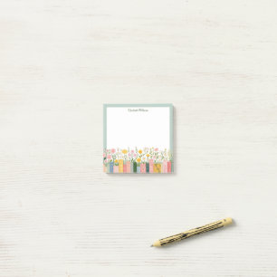 Hübsche Blumen und Bücher Post-it Klebezettel