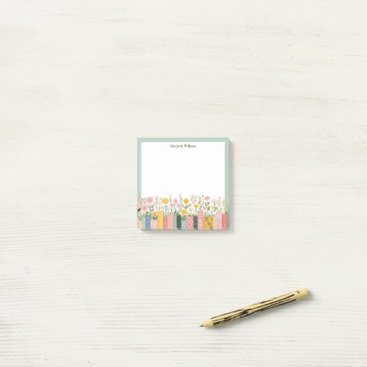 Hübsche Blumen und Bücher Post-it Klebezettel (Auf Schreibtisch)