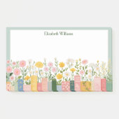 Hübsche Blumen und Bücher Post-it Klebezettel (Vorderseite)