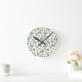 Hübsche Blumen und Herzen Lichtmuster Runde Wanduhr (Zuhause)