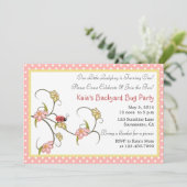 Hübsche Blumen und Polkapunktgeburtstags-Party Einladung (Stehend Vorderseite)