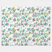 Hübsche Blumen und Schmetterlinge Fleecedecke (Vorderseite (Horizontal))
