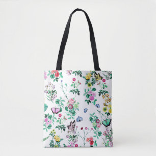 Hübsche Blumen und Schmetterlinge Tasche