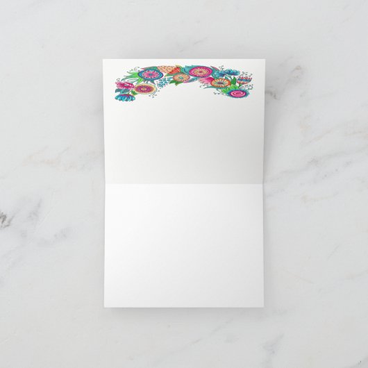 Hübsche Blumenanmerkungs-Karte des monogramm-2 Dankeskarte (Innenseite)