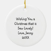 Hübsche BlumenantikNähmaschine Weihnachten Keramik Ornament (Hinten)