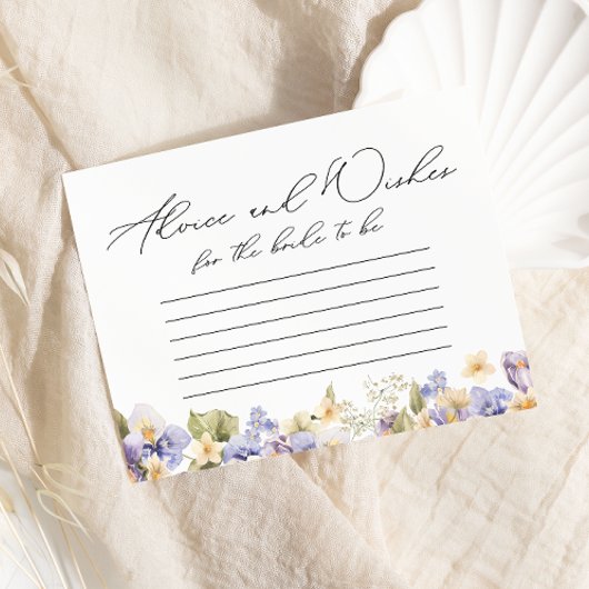 Hübsche Blumenberatung und Wünsche Brautparty Begleitkarte