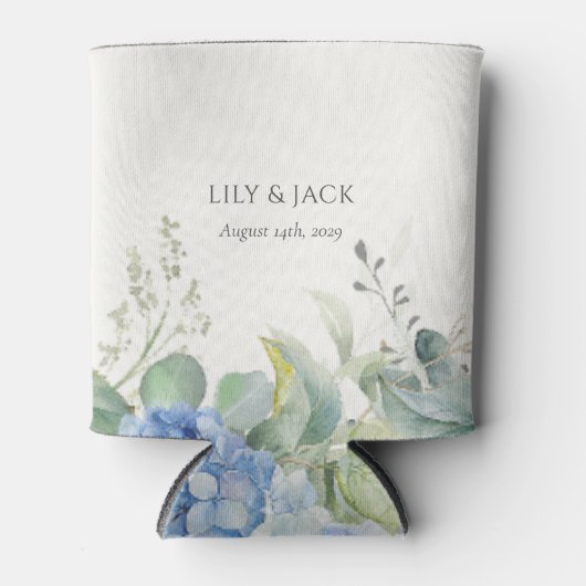 Hübsche Blumenblauer Hydrangea Dosenkühler (Vorderseite)