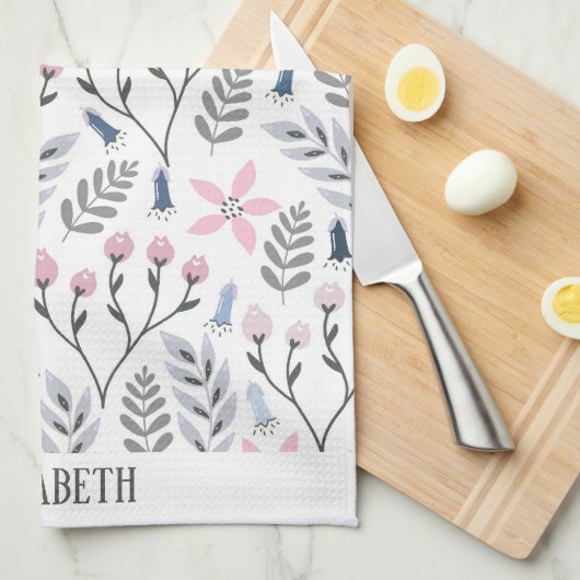 Hübsche Blumendarstellung, botanisch Geschirrtuch (Viertel Falte)