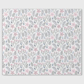 Hübsche Blumendarstellung sinkend botanisch Geschenkpapier (Flach)