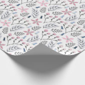 Hübsche Blumendarstellung sinkend botanisch Geschenkpapier (Ecke)