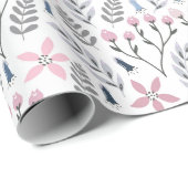 Hübsche Blumendarstellung sinkend botanisch Geschenkpapier (Rolleneckpunkt)