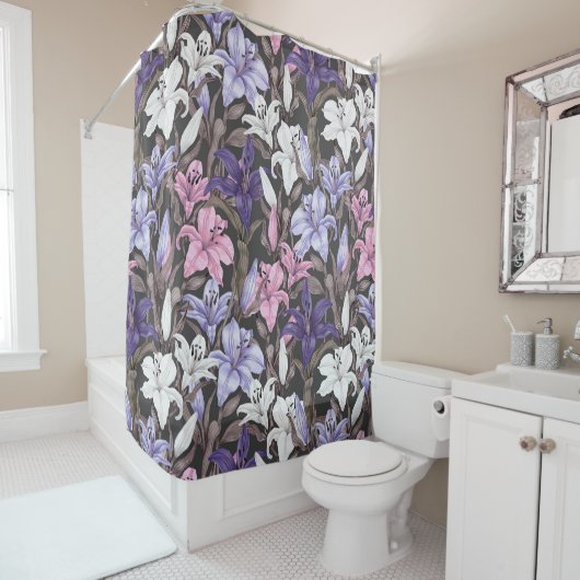 Hübsche Blumendekoration auffallend Duschvorhang (Beispiel)