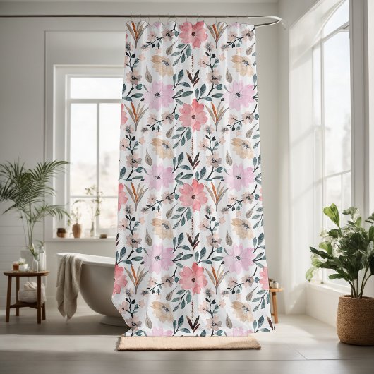 Hübsche Blumendekoration auffallend Duschvorhang