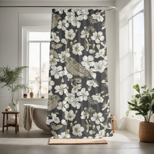 Hübsche Blumendekoration auffallend Duschvorhang