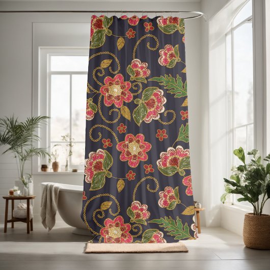 Hübsche Blumendekoration auffallend Duschvorhang