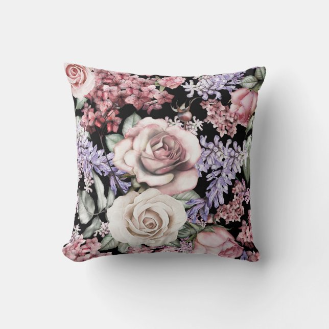 Hübsche Blumendekoration auffallend Kissen (Vorderseite)