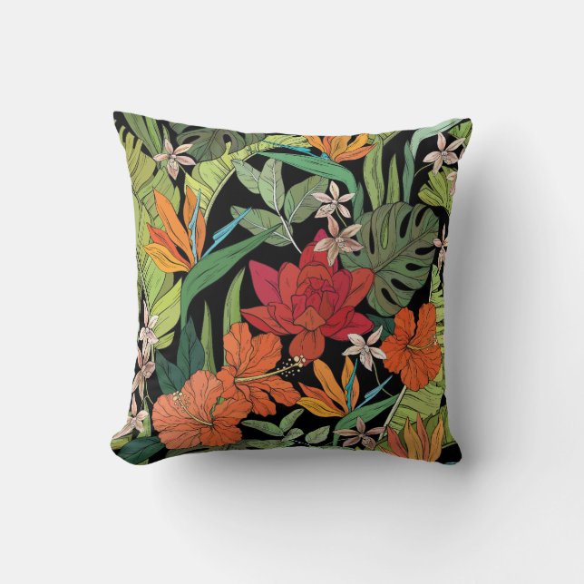 Hübsche Blumendekoration auffallend Kissen (Vorderseite)