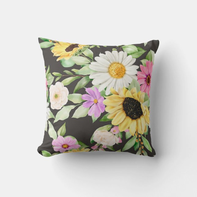 Hübsche Blumendekoration auffallend Kissen (Vorderseite)