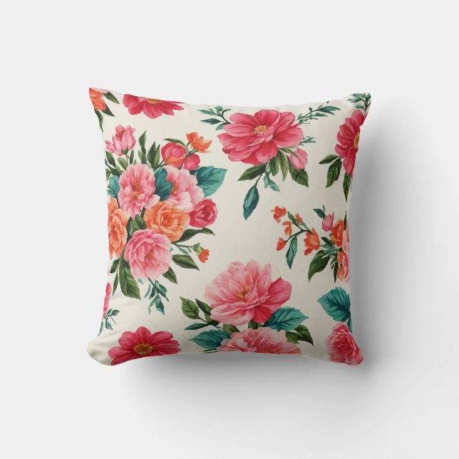 Hübsche Blumendekoration auffallend Kissen (Vorderseite)