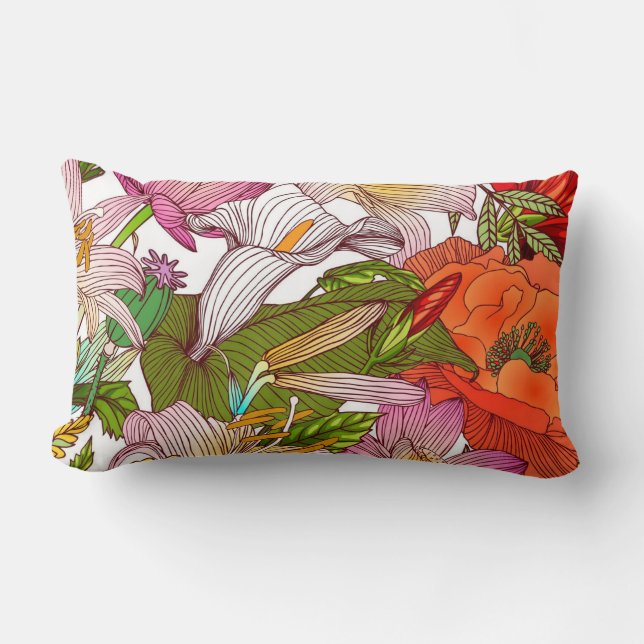 Hübsche Blumendekoration auffallend Lendenkissen (Vorderseite)