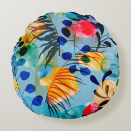 Hübsche Blumendekoration auffallend Rundes Kissen