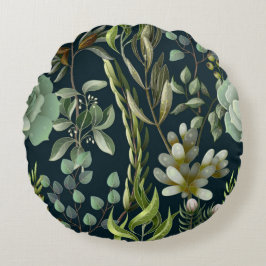 Hübsche Blumendekoration auffallend Rundes Kissen