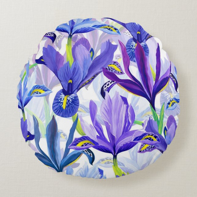 Hübsche Blumendekoration auffallend Rundes Kissen (Vorderseite)