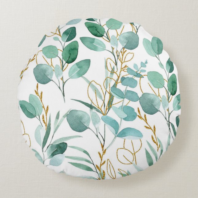 Hübsche Blumendekoration auffallend Rundes Kissen (Vorderseite)