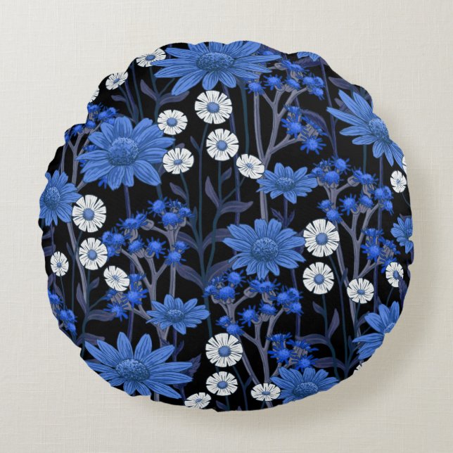 Hübsche Blumendekoration auffallend Rundes Kissen (Vorderseite)