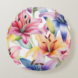 Hübsche Blumendekoration auffallend Rundes Kissen