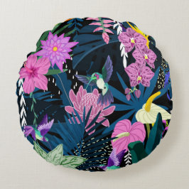 Hübsche Blumendekoration auffallend Rundes Kissen