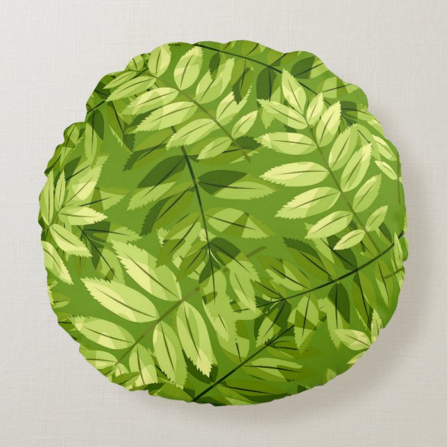 Hübsche Blumendekoration auffallend Rundes Kissen (Vorderseite)