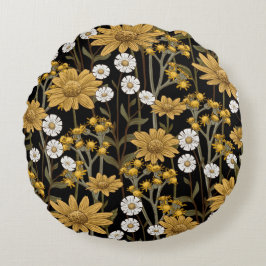 Hübsche Blumendekoration auffallend Rundes Kissen