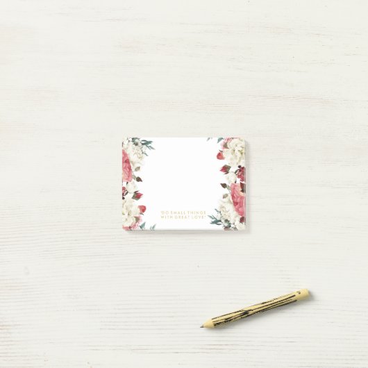 Hübsche Blumenentwurfs-Post-Itanmerkungen Post-it Klebezettel (Auf Schreibtisch)