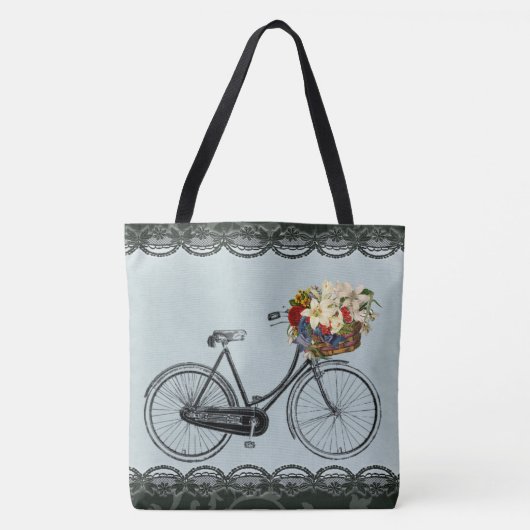 hübsche Blumenfahrradminzengrün-Taschentasche Tasche (Vorderseite)