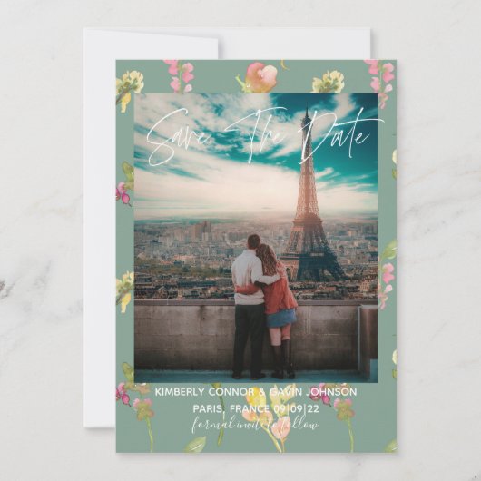 Hübsche Blumenfarbe | SAVE THE DATE (Vorderseite)