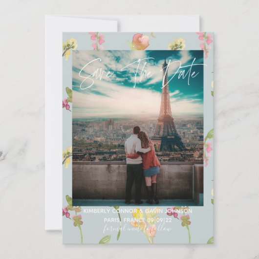 Hübsche Blumenfarbe | SAVE THE DATE (Vorderseite)