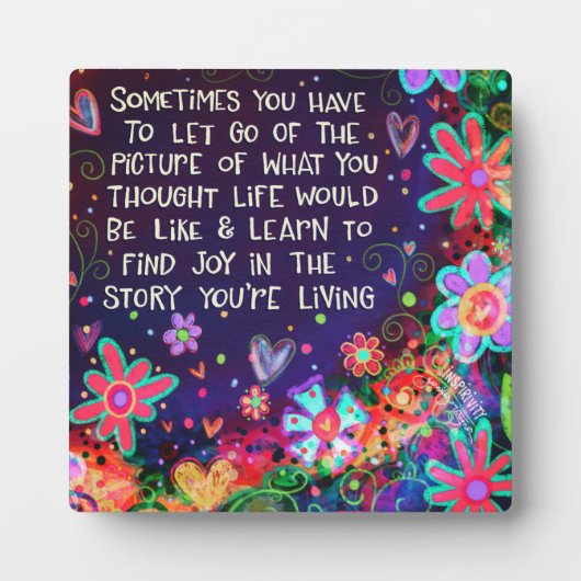 Hübsche Blumenfreude in Ihrem Story Quote Inspiriv Fotoplatte (Vorderseite)