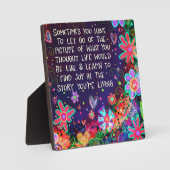 Hübsche Blumenfreude in Ihrem Story Quote Inspiriv Fotoplatte (Vorderseite)