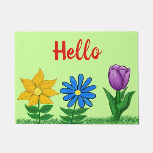 Hübsche Blumengarten-Grün-Tür-Matte Fußmatte (Vorderseite)