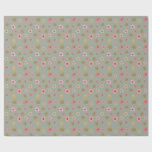 Hübsche Blumengeburt Girly Feminine Niedliche Blum Geschenkpapier (Flach)