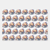 Hübsche Blumengeburtstorte, Kaffee und Blume Geschenkpapier Set (Vorderseite 3)