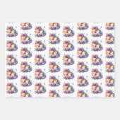 Hübsche Blumengeburtstorte, Kaffee und Blume Geschenkpapier Set (Vorderseite 2)