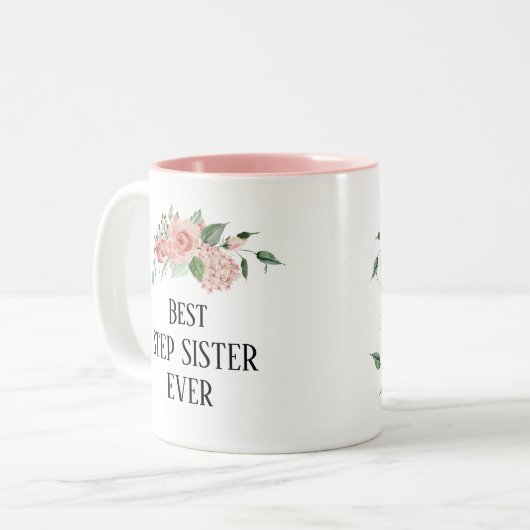 Hübsche blumengeschmückte Personalisierte Beste St Zweifarbige Tasse (Vorderseite Links)