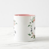 Hübsche blumengeschmückte Personalisierte Beste St Zweifarbige Tasse (Mittel)