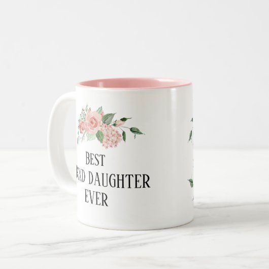 Hübsche blumengeschmückte Personalisierte Enkelin Zweifarbige Tasse (Vorderseite Links)