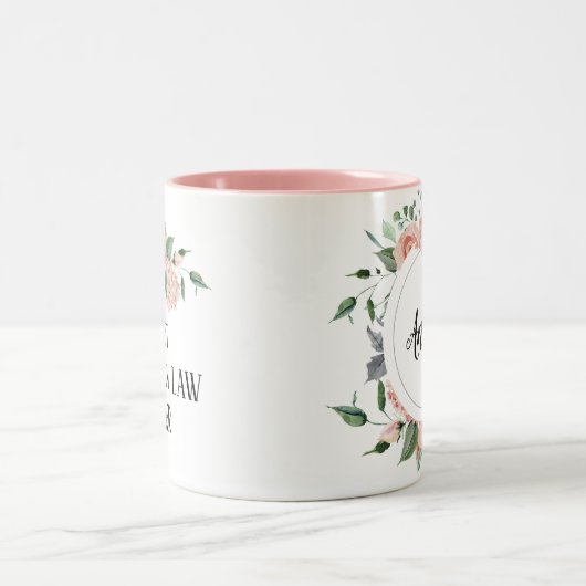 Hübsche, blumengeschmückte Personalisierte Juriste Zweifarbige Tasse (Mittel)