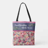 Hübsche blumengeschmückte Tasche mit Bibelverse (Rückseite)